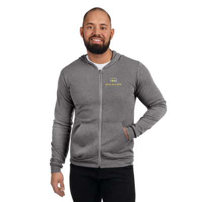 Lightweight unisex hooded and zipped sweatshirt